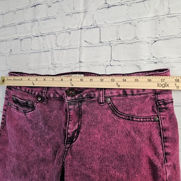 LEI Emma Jeggings Junior Size 17 Pink Acid Wash Distressed Skinny Jeans (35x30) - Picture 10 of 15